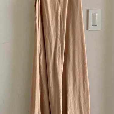 Long one-piece dress in beige. - image 1