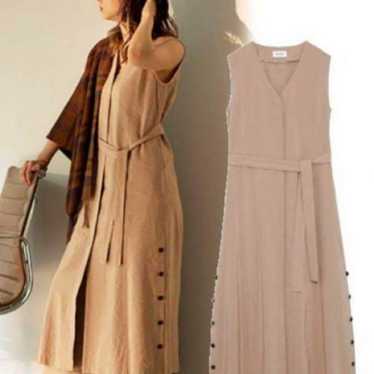 FRAY.ID ❤️ Long One-piece Dress Vest Beige Size 0 - image 1