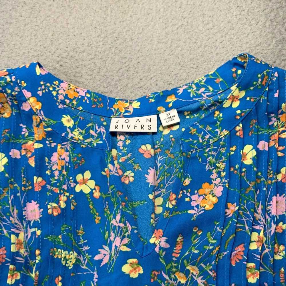 Vintage Floral Pattern Blue Long Sleeve Women's B… - image 6