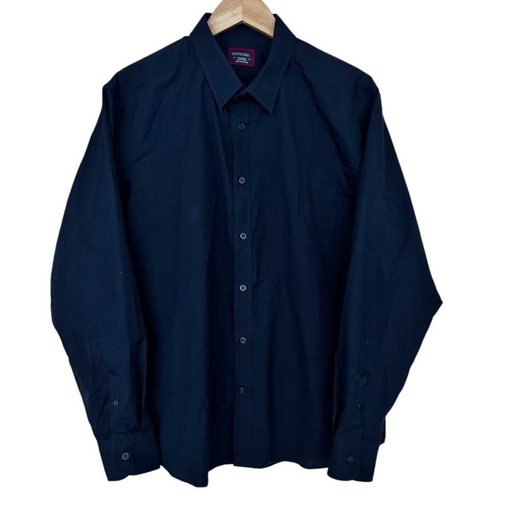 UNTUCKit Untuckit Navy Blue Long Sleeve Button Do… - image 1