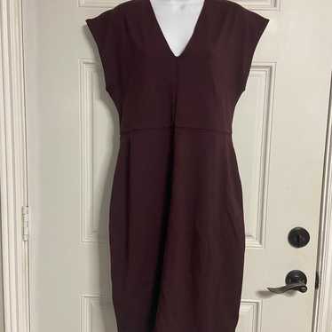 D1- EXPRESS Maroon V-Neck Sheath Dress