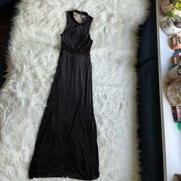 bcbgeneration velvet stripe black dress halter