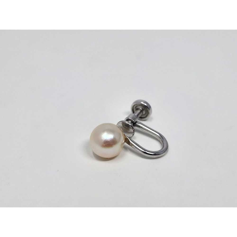 Single Genuine Pearl 7mm Screw-back Earring Sterl… - image 10