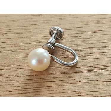 Single Genuine Pearl 7mm Screw-back Earring Sterl… - image 1