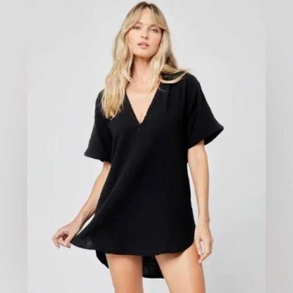 L*Space Bayside Tunic Coverup Vneck Gauze Black M… - image 3