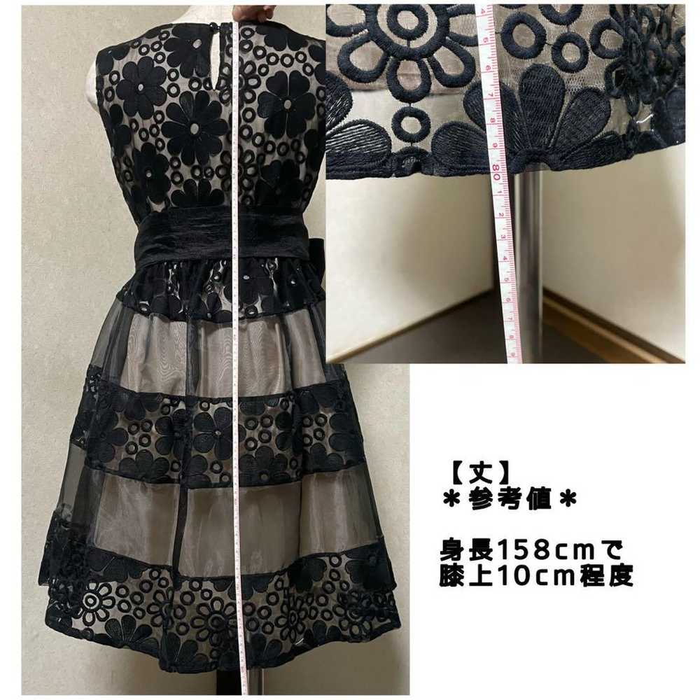 Black Floral Embroidered Party Dress A-line - image 5