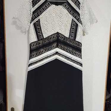 Ribbed lace sleeve dress - image 1