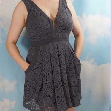 Free People Gray Lace Dress