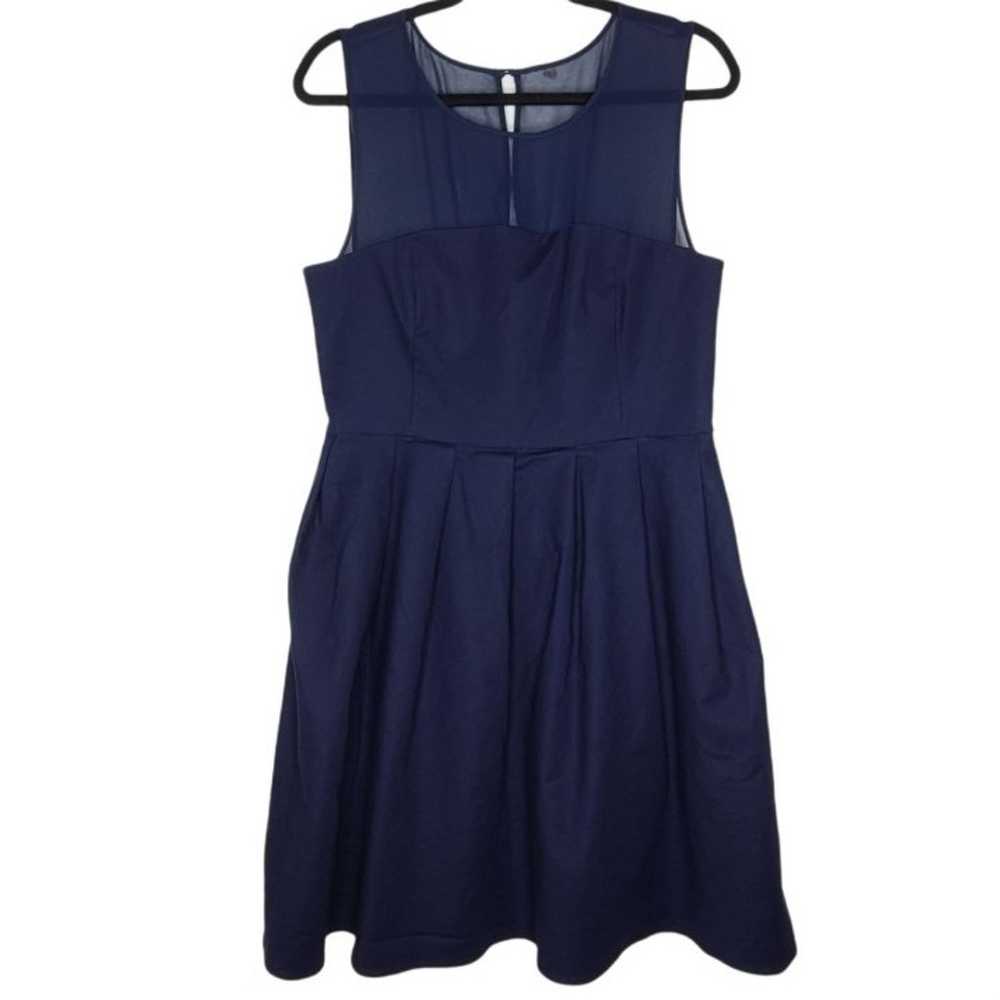 Halston Heritage Navy Dress CTT152017C Size 12 - image 1