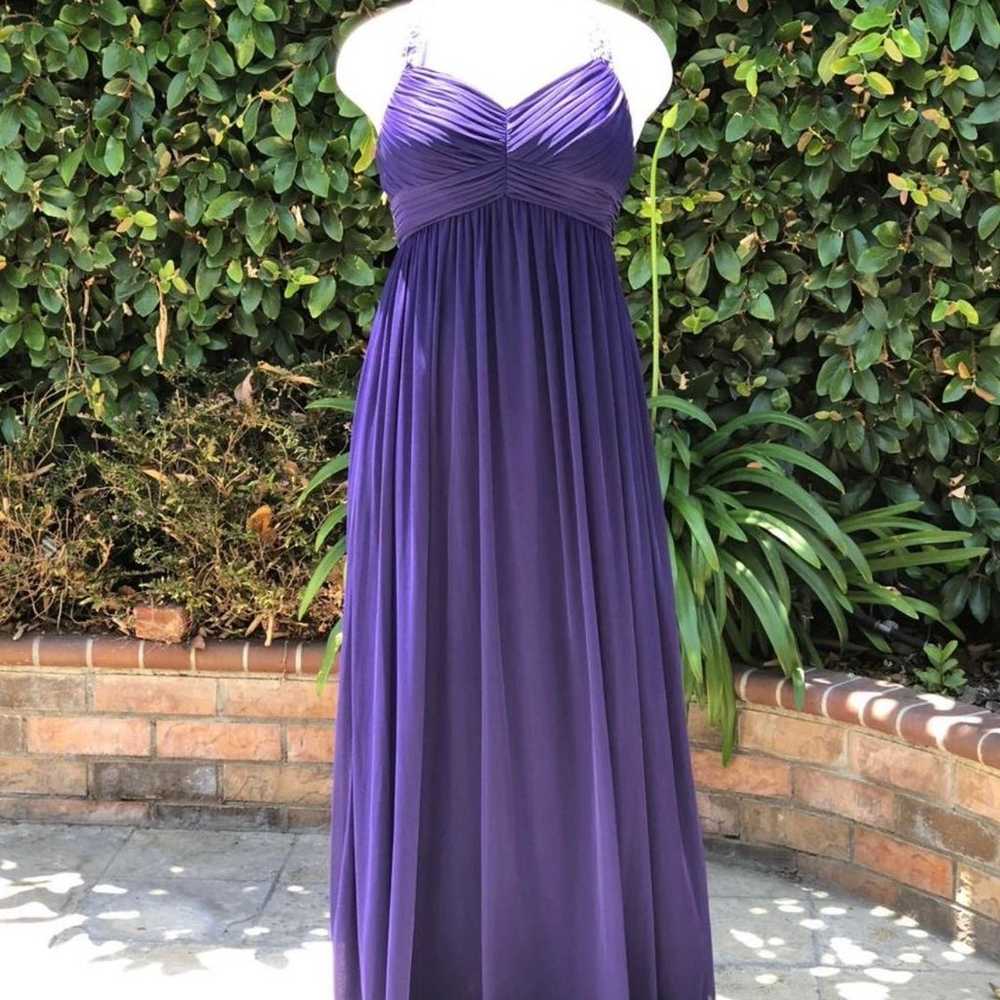 Betsy & Adam purple rhinestone maxi dress size 14 - image 2