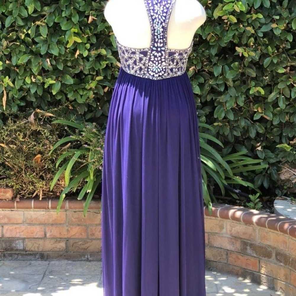 Betsy & Adam purple rhinestone maxi dress size 14 - image 4