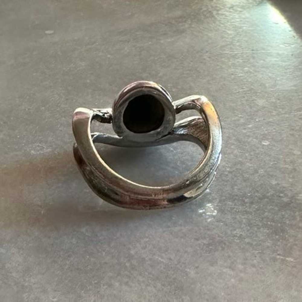 Unique Sterling Silver Black Onyx Ring - image 6