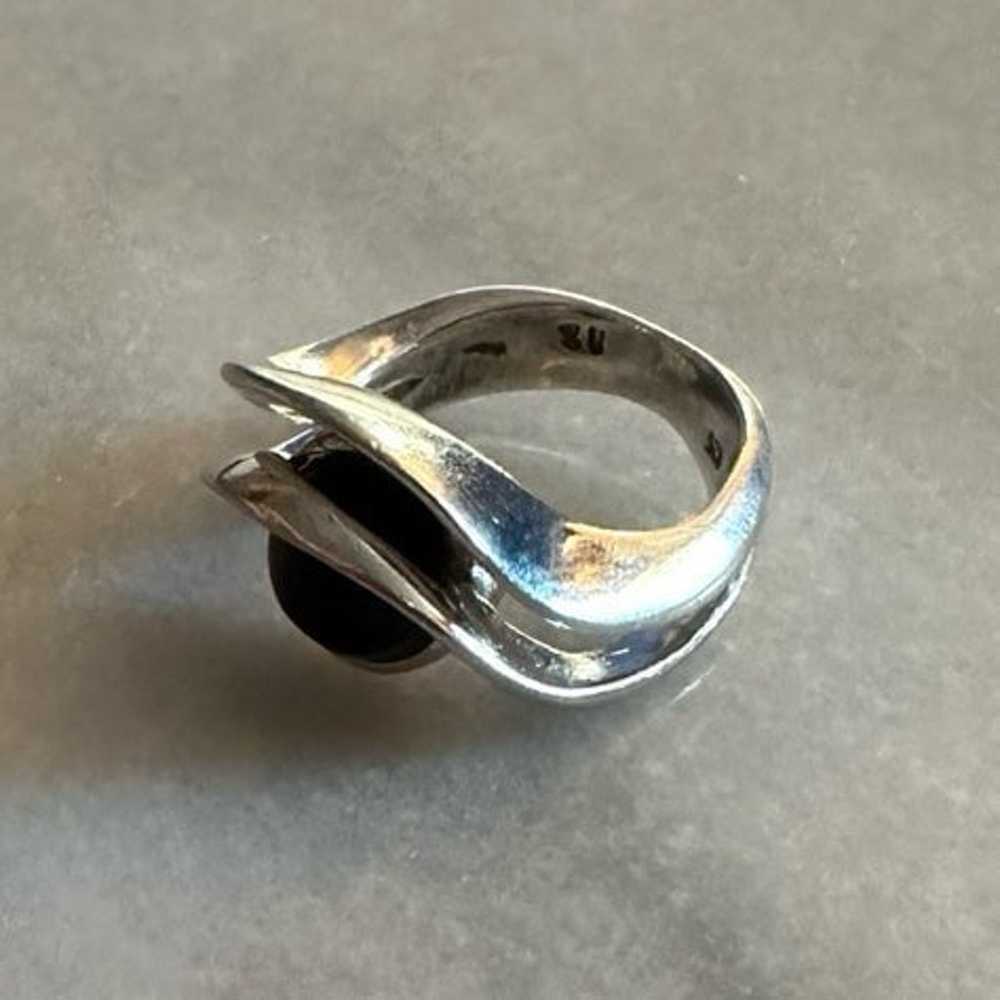 Unique Sterling Silver Black Onyx Ring - image 7