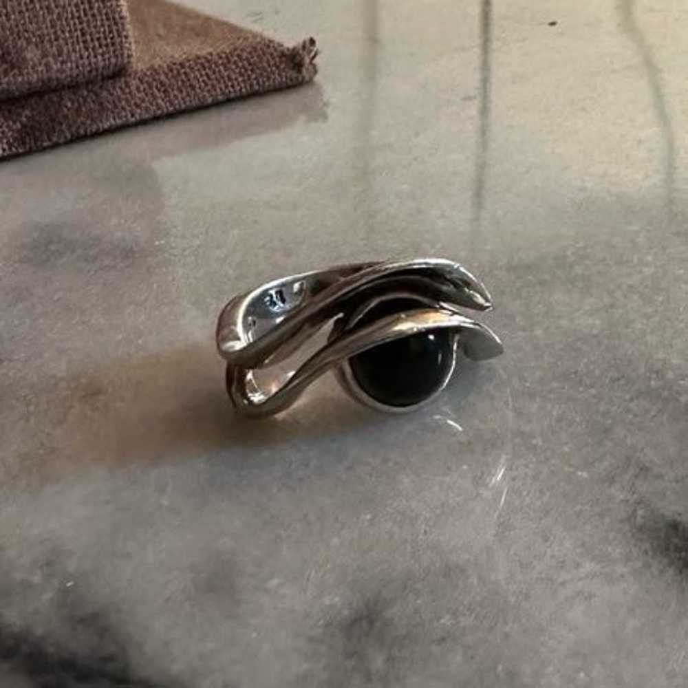 Unique Sterling Silver Black Onyx Ring - image 8