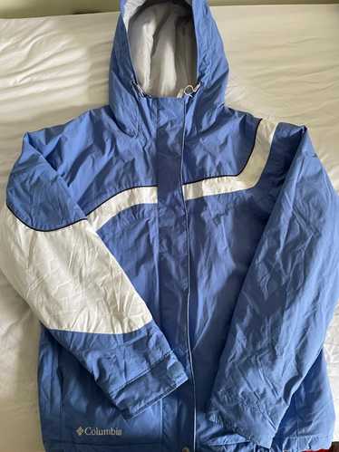 Columbia Blue and white Columbia winter coat/rainc