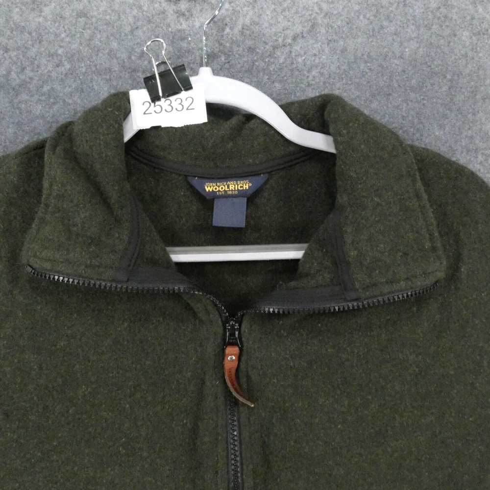 Vintage Mens Full Zip Green Fleece Outdoors Wool … - image 2