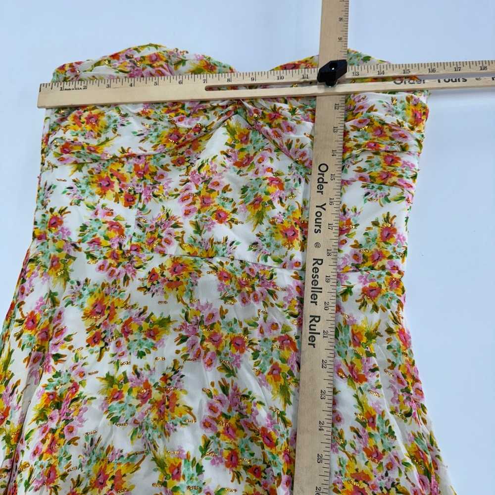 Shoshanna Dress Womens 8 White Pink Orange Floral… - image 8