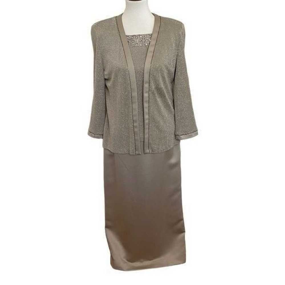 Alex Evenings Silver Taupe Formal Long Maxi Dress… - image 1