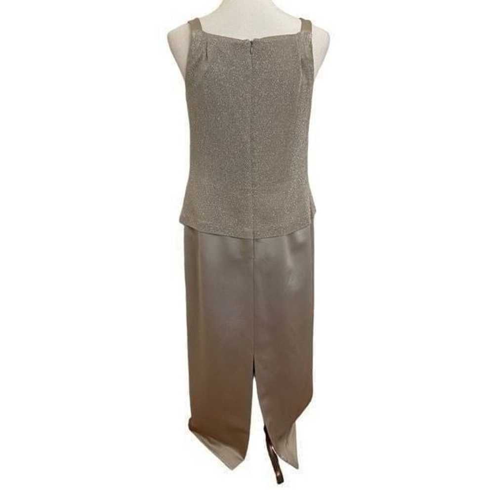 Alex Evenings Silver Taupe Formal Long Maxi Dress… - image 3