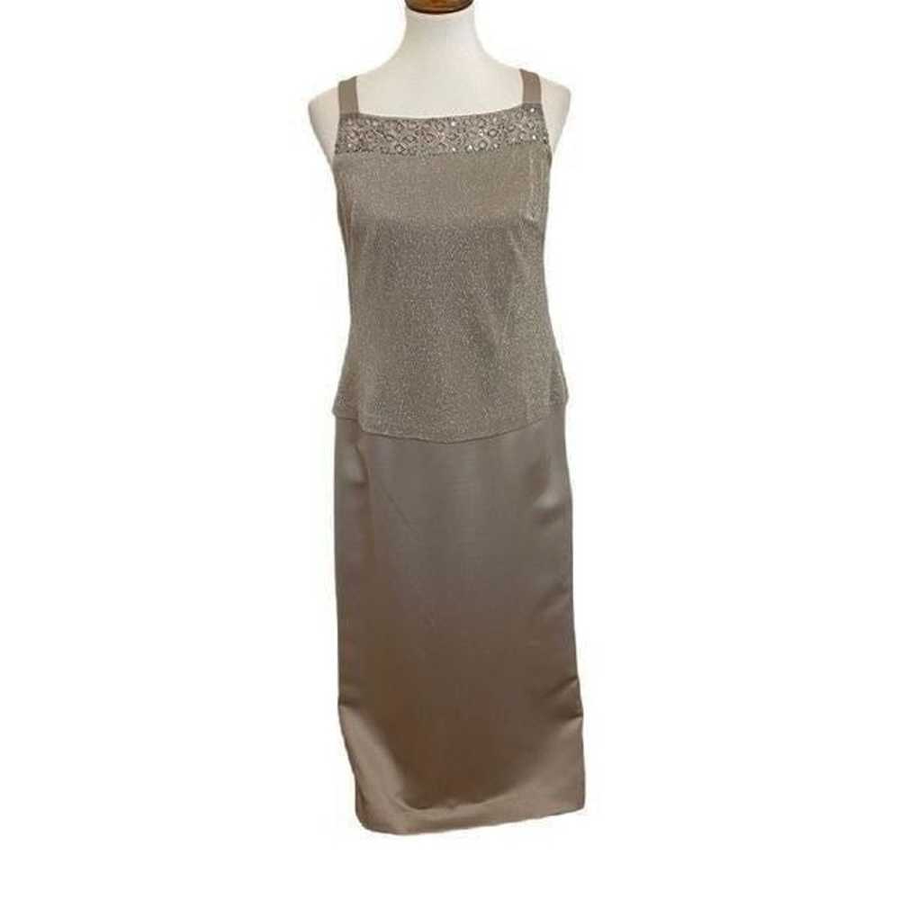 Alex Evenings Silver Taupe Formal Long Maxi Dress… - image 4