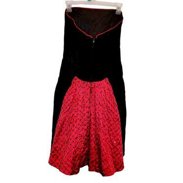 Gunne Sax by Jessica McClintock Black Red Velvet Vintage outlets Dress Size 5 Tea USA B2