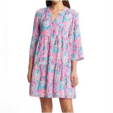 Lilly Pulitzer Martine Dress Pink Blue Multi Seaw… - image 1