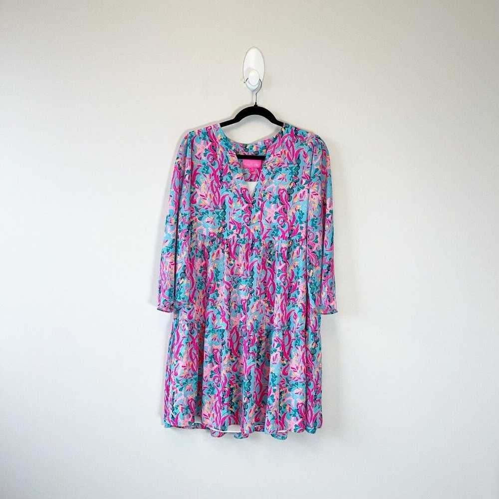 Lilly Pulitzer Martine Dress Pink Blue Multi Seaw… - image 2