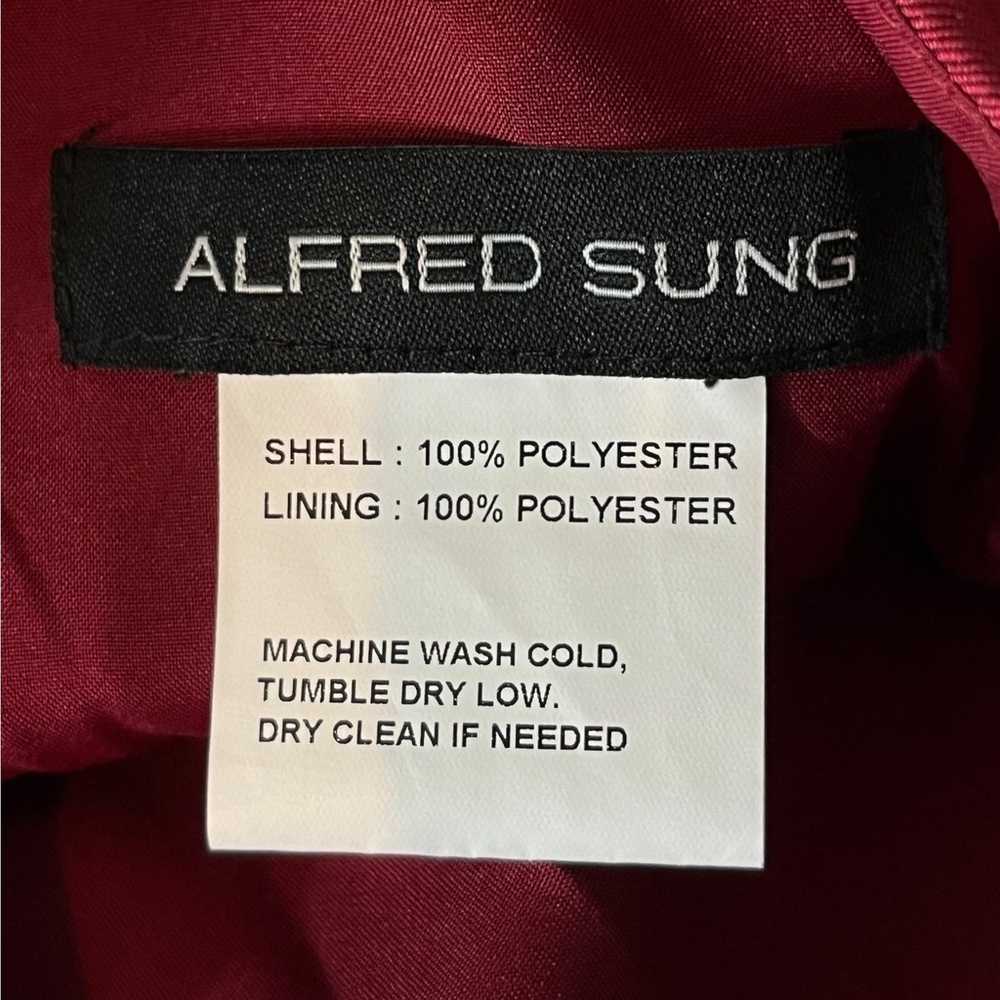 Alfred Sung dress burgundy D697w high low cocktai… - image 5