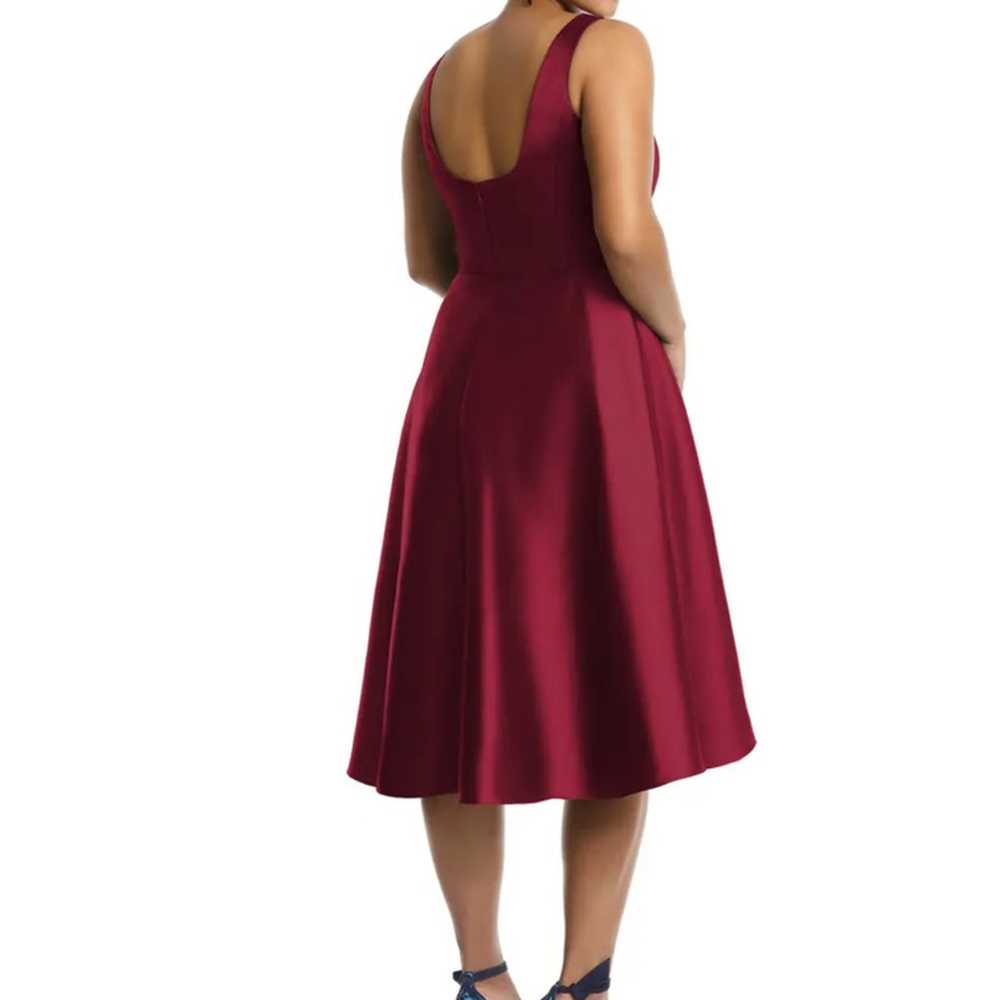 Alfred Sung dress burgundy D697w high low cocktai… - image 7