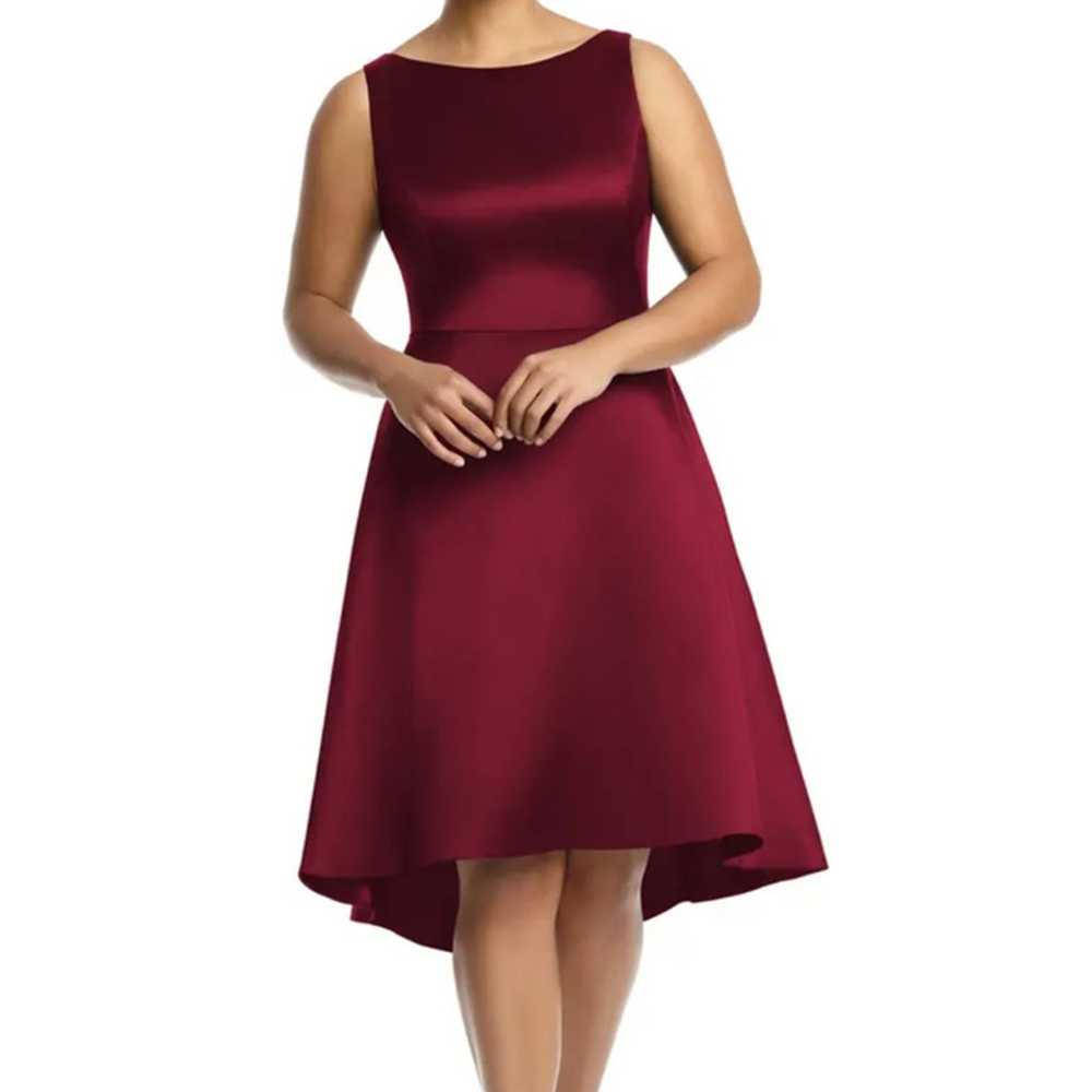 Alfred Sung dress burgundy D697w high low cocktai… - image 8