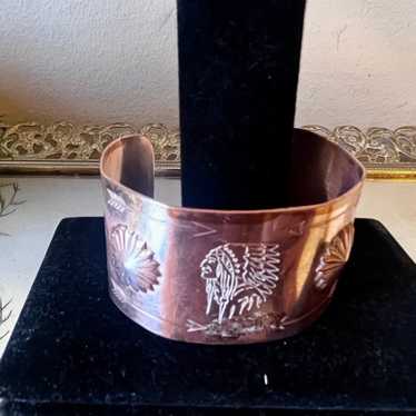 Native American Style Engraved Copper Cuff Bracele