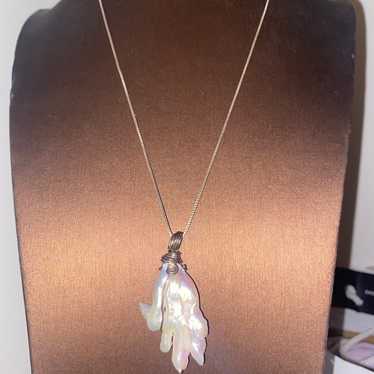 vintage sterling silver unique mother of pearl st… - image 1