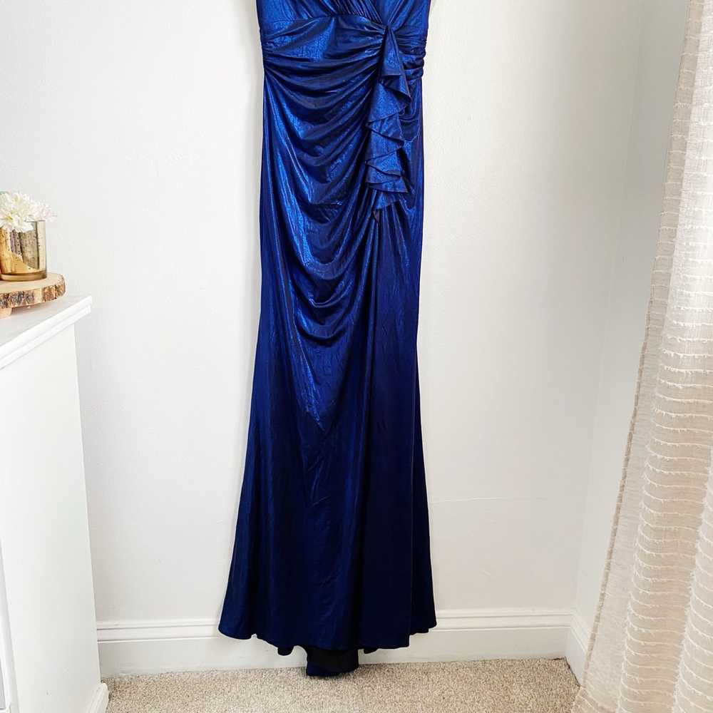 La Femme Gorgeous Metallic Jersey Gown Size 8 Nwot - image 5