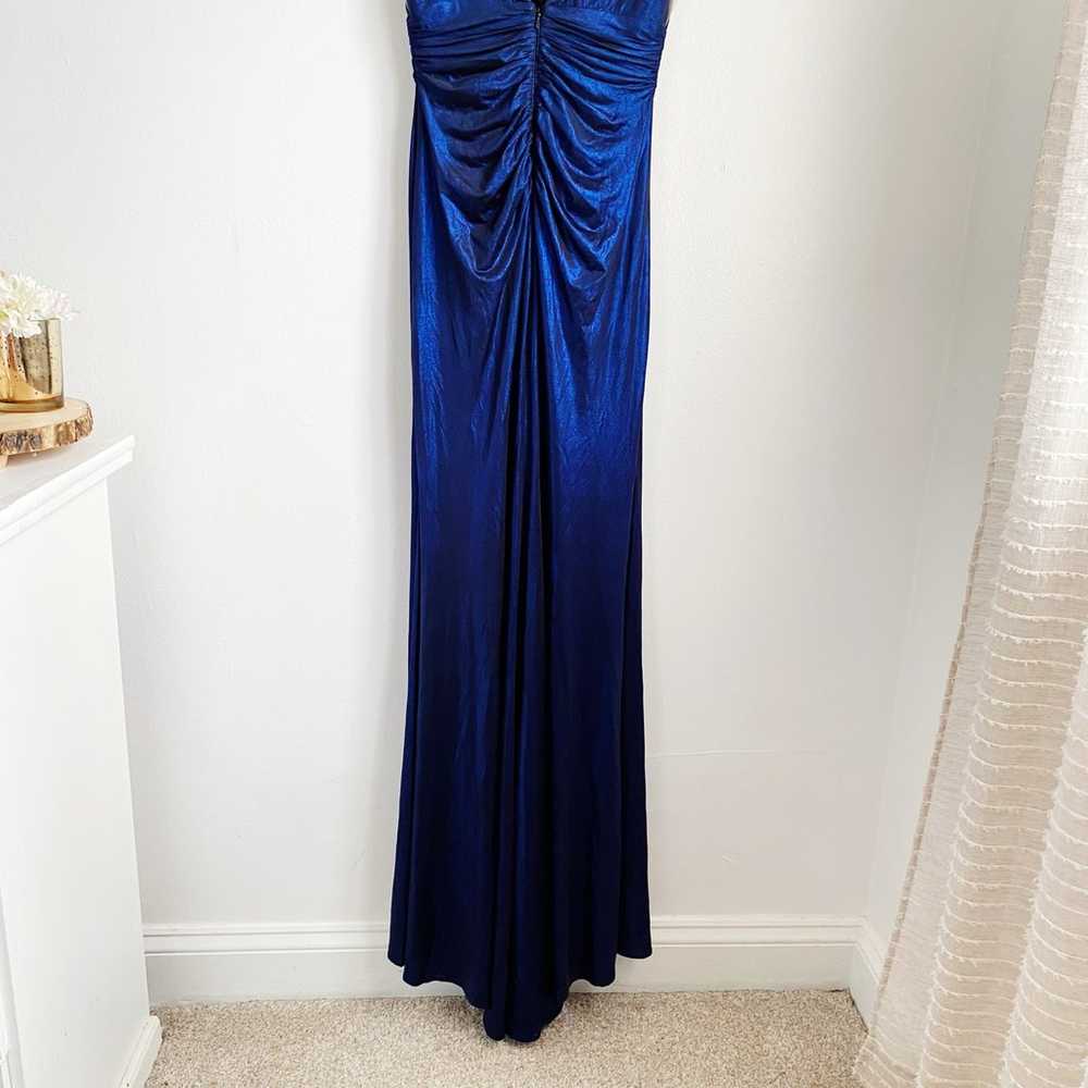 La Femme Gorgeous Metallic Jersey Gown Size 8 Nwot - image 8