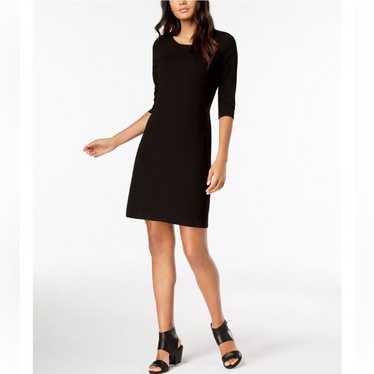 Eileen Fisher Black Stretch Jersey Tie-Back Dress… - image 1