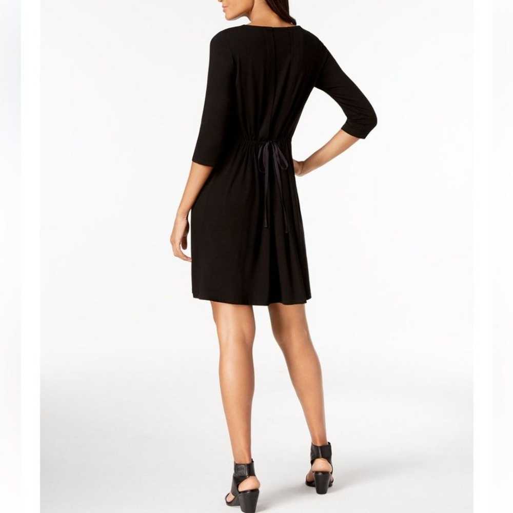 Eileen Fisher Black Stretch Jersey Tie-Back Dress… - image 2