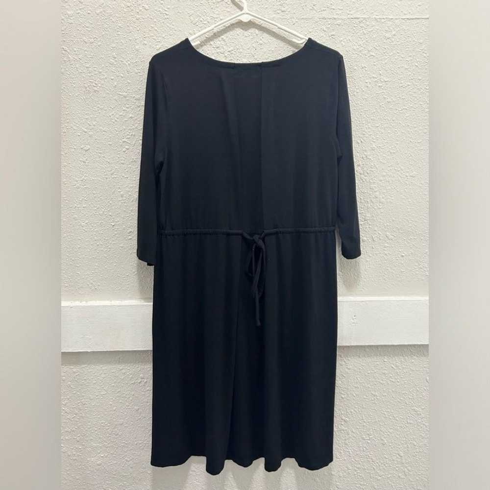 Eileen Fisher Black Stretch Jersey Tie-Back Dress… - image 5