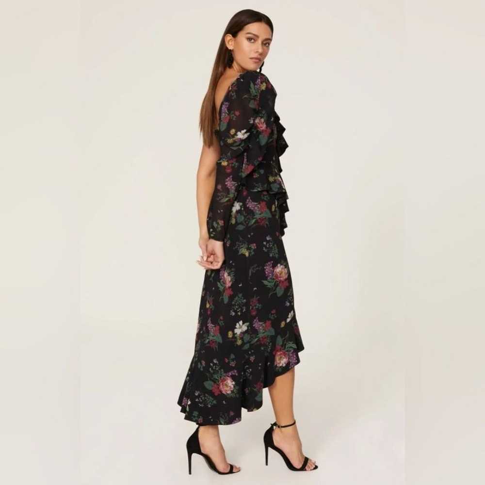 AMUR Pasqualana Black Floral Print One Shoulder H… - image 4