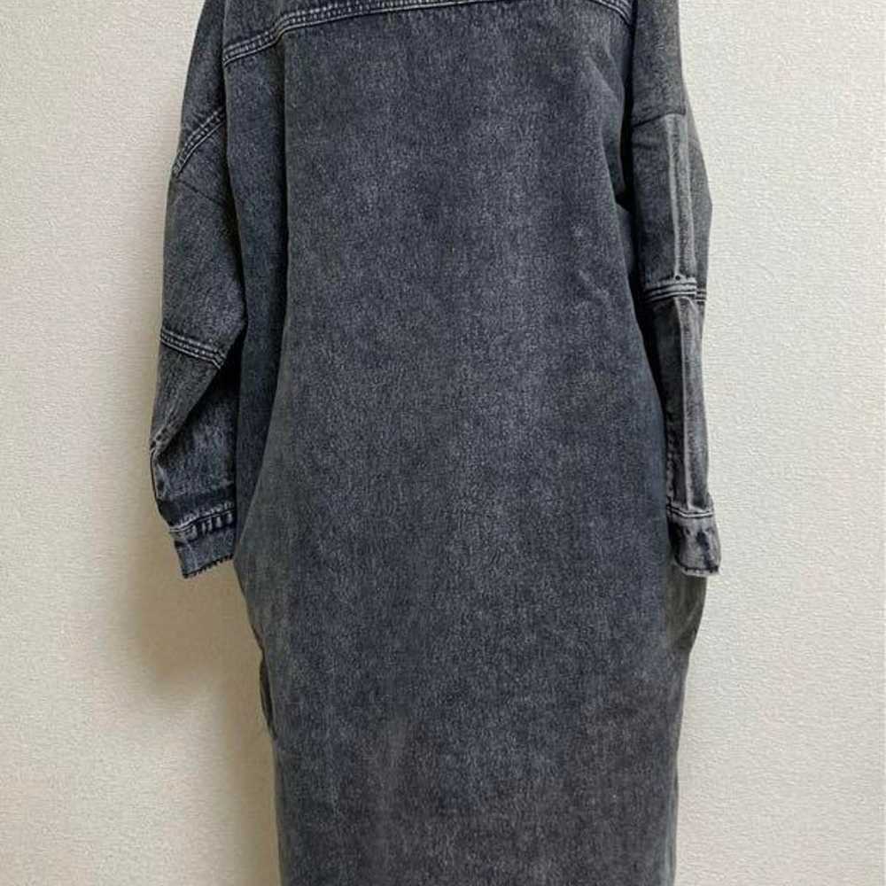 【33℃】Denim switching parka one-piece, docking one… - image 3