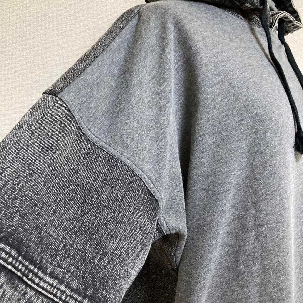 【33℃】Denim switching parka one-piece, docking one… - image 5