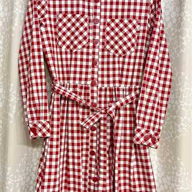 MILK red and white gingham check pattern dress - image 1