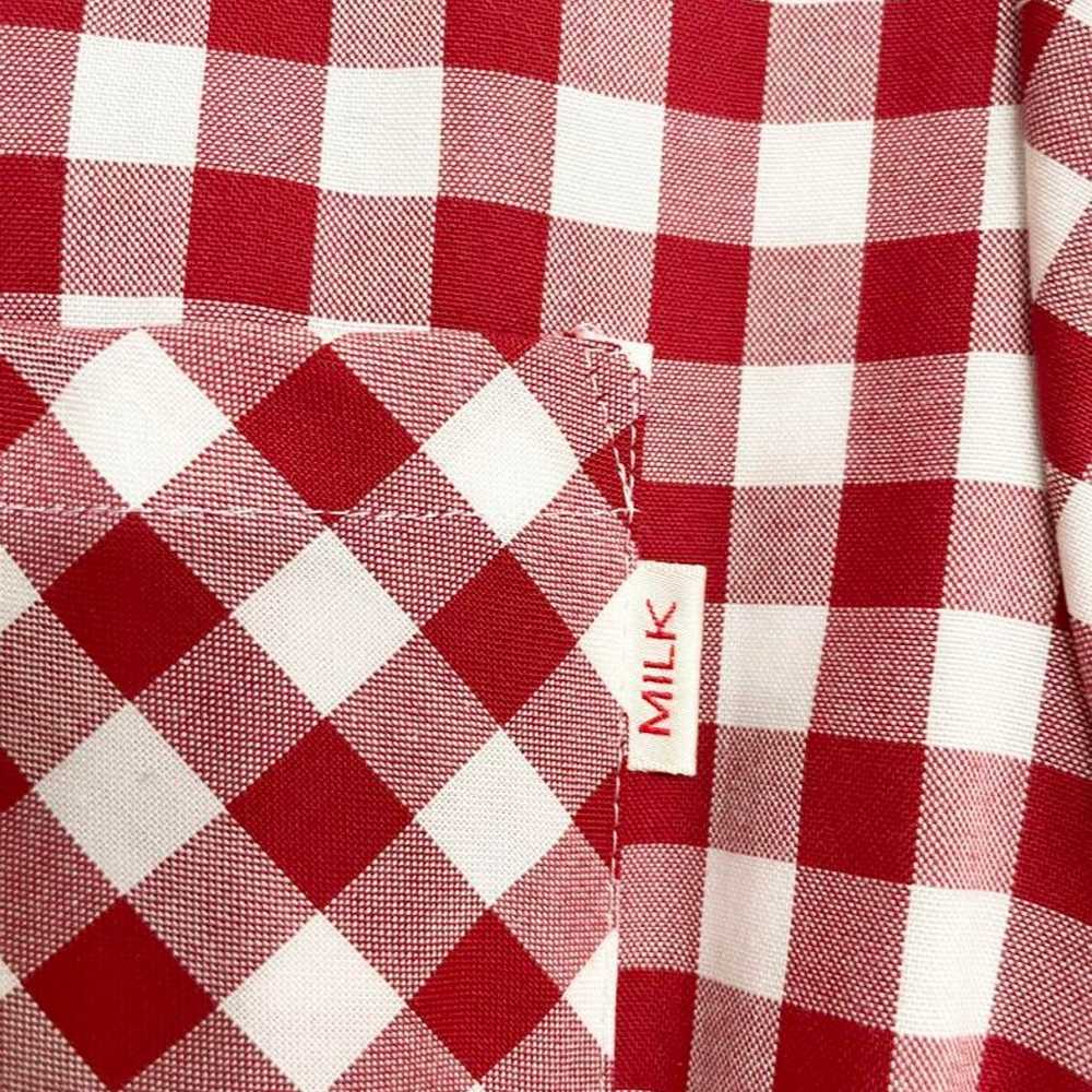 MILK red and white gingham check pattern dress - image 3