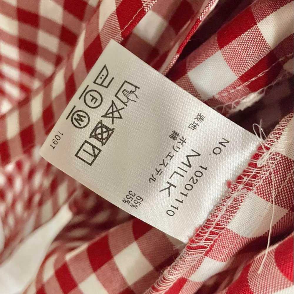 MILK red and white gingham check pattern dress - image 5