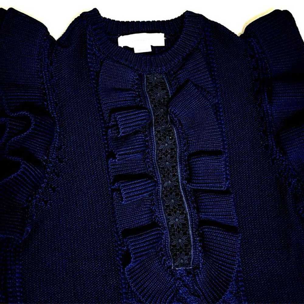 Stella McCartney Frill Knit One-Piece Navy Size 38 - image 3