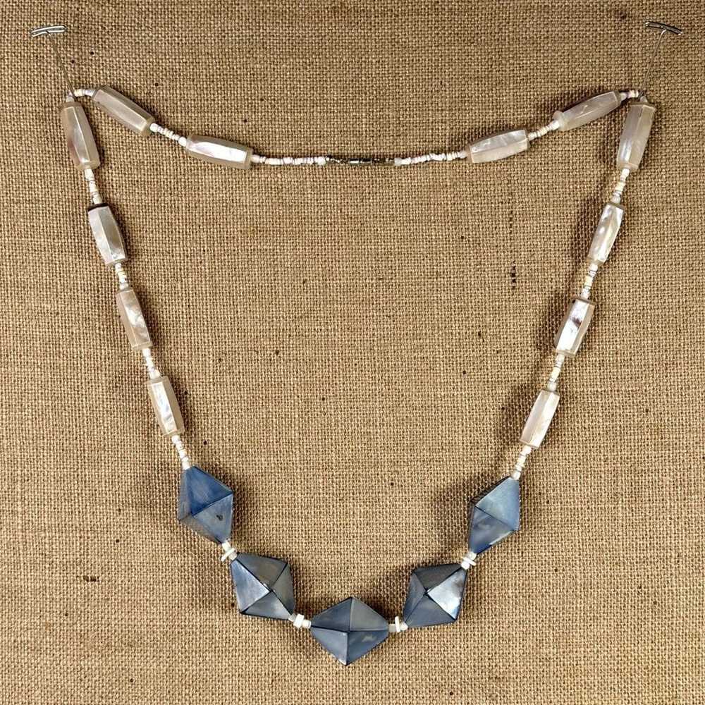 Vintage Natural Mother Of Pearl Statement Necklac… - image 4