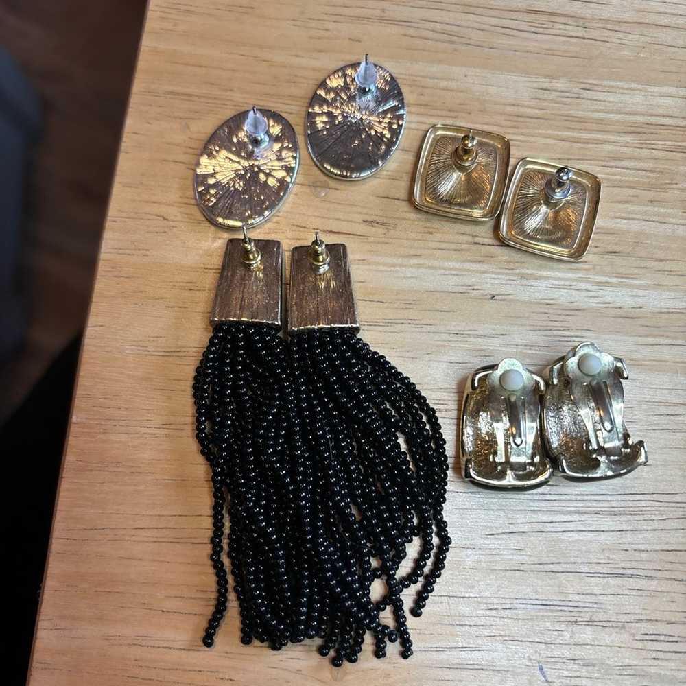 Lot of 4 Vintage /Retro earrings - image 2