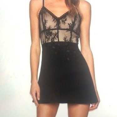 Lovers + Friends black lace mini dress - image 1