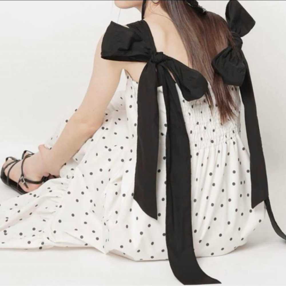 Rirandture Shoulder Ribbon Flare One-piece - image 2