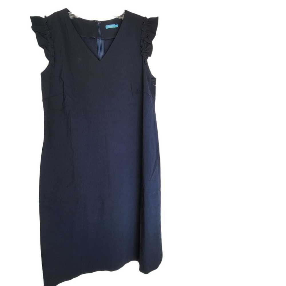 J. McLaughlin Dress Sz 14 Navy Blue Women Short R… - image 1