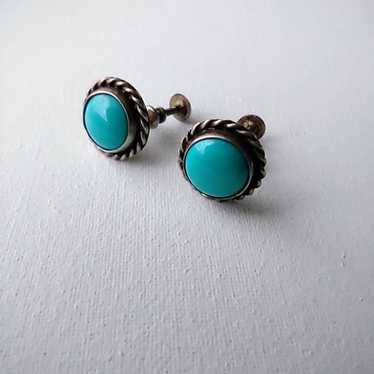 Vintage Sterling Silver Turquoise Earrings